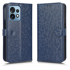 Funda de Cuero Cartera con Soporte Carcasa C01X para Motorola Moto Edge Plus (2023) 5G Azul