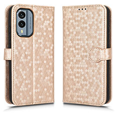 Funda de Cuero Cartera con Soporte Carcasa C01X para Nokia X30 5G Oro