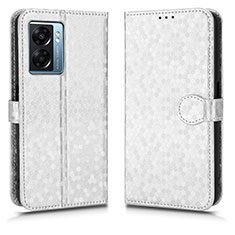 Funda de Cuero Cartera con Soporte Carcasa C01X para OnePlus Nord N300 5G Plata