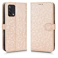 Funda de Cuero Cartera con Soporte Carcasa C01X para Oppo A95 4G Oro