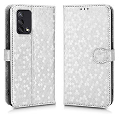 Funda de Cuero Cartera con Soporte Carcasa C01X para Oppo A95 4G Plata