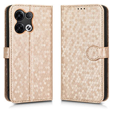 Funda de Cuero Cartera con Soporte Carcasa C01X para Oppo Reno8 Pro+ Plus 5G Oro