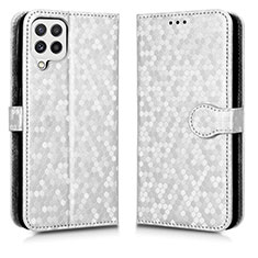 Funda de Cuero Cartera con Soporte Carcasa C01X para Samsung Galaxy F22 4G Plata