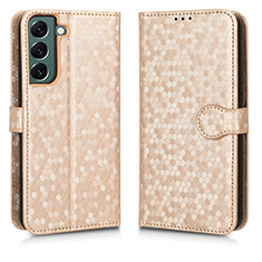 Funda de Cuero Cartera con Soporte Carcasa C01X para Samsung Galaxy S22 5G Oro