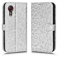 Funda de Cuero Cartera con Soporte Carcasa C01X para Samsung Galaxy XCover 5 SM-G525F Plata