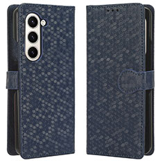 Funda de Cuero Cartera con Soporte Carcasa C01X para Samsung Galaxy Z Fold5 5G Azul