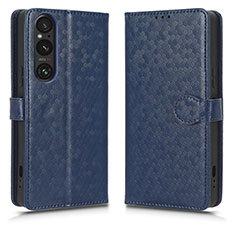 Funda de Cuero Cartera con Soporte Carcasa C01X para Sony Xperia 1 V Azul