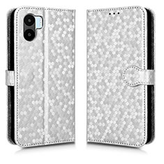 Funda de Cuero Cartera con Soporte Carcasa C01X para Xiaomi Poco C50 Plata