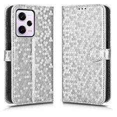 Funda de Cuero Cartera con Soporte Carcasa C01X para Xiaomi Redmi Note 12 Pro+ Plus 5G Plata