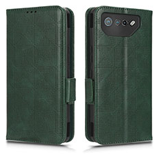 Funda de Cuero Cartera con Soporte Carcasa C02X para Asus ROG Phone 7 Ultimate Verde