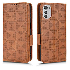 Funda de Cuero Cartera con Soporte Carcasa C02X para Motorola Moto E32s Marron