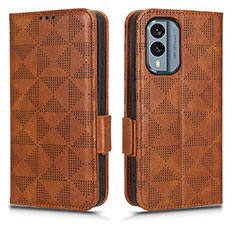 Funda de Cuero Cartera con Soporte Carcasa C02X para Nokia X30 5G Marron