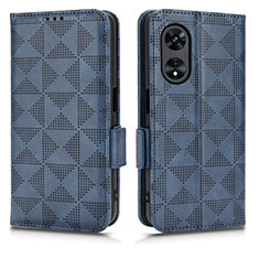 Funda de Cuero Cartera con Soporte Carcasa C02X para Oppo A1 5G Azul