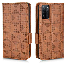 Funda de Cuero Cartera con Soporte Carcasa C02X para Oppo A55S 5G Marron