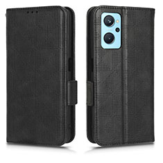 Funda de Cuero Cartera con Soporte Carcasa C02X para Oppo A96 4G Negro