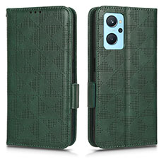 Funda de Cuero Cartera con Soporte Carcasa C02X para Oppo A96 4G Verde