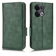 Funda de Cuero Cartera con Soporte Carcasa C02X para Oppo Reno8 Pro 5G Verde