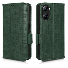 Funda de Cuero Cartera con Soporte Carcasa C02X para Realme V30 5G Verde