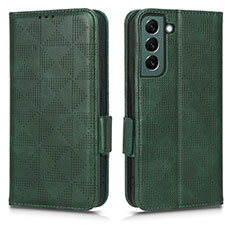 Funda de Cuero Cartera con Soporte Carcasa C02X para Samsung Galaxy S25 Plus 5G Verde