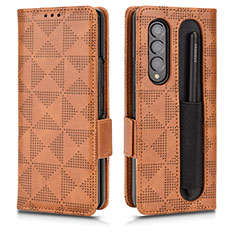 Funda de Cuero Cartera con Soporte Carcasa C02X para Samsung Galaxy Z Fold4 5G Marron