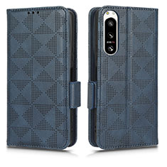 Funda de Cuero Cartera con Soporte Carcasa C02X para Sony Xperia 5 IV Azul