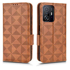 Funda de Cuero Cartera con Soporte Carcasa C02X para Xiaomi Mi 11T Pro 5G Marron