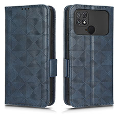 Funda de Cuero Cartera con Soporte Carcasa C02X para Xiaomi Poco C40 Azul