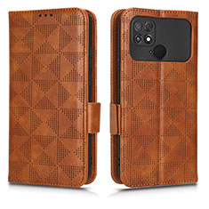 Funda de Cuero Cartera con Soporte Carcasa C02X para Xiaomi Poco C40 Marron