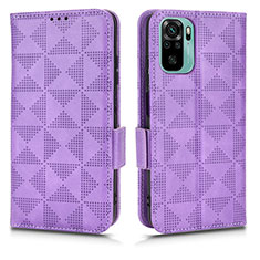 Funda de Cuero Cartera con Soporte Carcasa C02X para Xiaomi Redmi Note 10 4G Morado