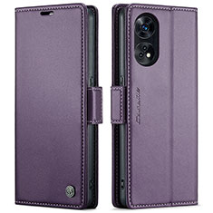 Funda de Cuero Cartera con Soporte Carcasa C03S para Oppo Reno8 T 4G Morado