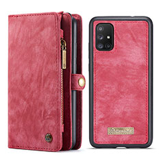 Funda de Cuero Cartera con Soporte Carcasa C03S para Samsung Galaxy A71 4G A715 Rojo