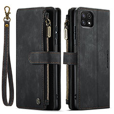 Funda de Cuero Cartera con Soporte Carcasa C03S para Samsung Galaxy F42 5G Negro