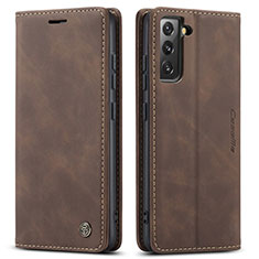 Funda de Cuero Cartera con Soporte Carcasa C03S para Samsung Galaxy S21 Plus 5G Marron