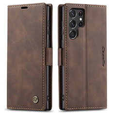 Funda de Cuero Cartera con Soporte Carcasa C03S para Samsung Galaxy S22 Ultra 5G Marron