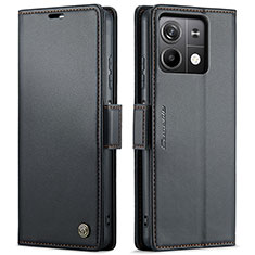 Funda de Cuero Cartera con Soporte Carcasa C03S para Xiaomi Redmi Note 13 5G Negro