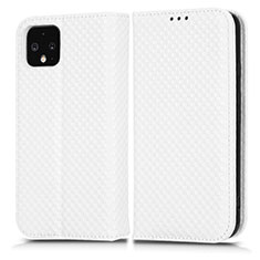 Funda de Cuero Cartera con Soporte Carcasa C03X para Google Pixel 4 XL Blanco