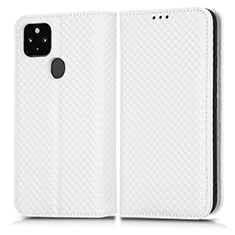 Funda de Cuero Cartera con Soporte Carcasa C03X para Google Pixel 4a 5G Blanco