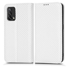 Funda de Cuero Cartera con Soporte Carcasa C03X para Oppo A74 4G Blanco