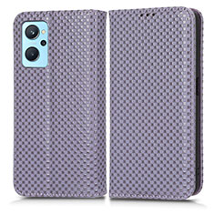 Funda de Cuero Cartera con Soporte Carcasa C03X para Oppo A96 4G Morado