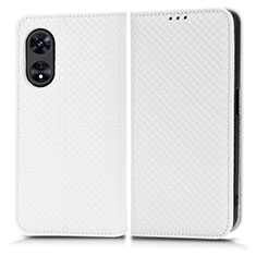 Funda de Cuero Cartera con Soporte Carcasa C03X para Oppo A97 5G Blanco