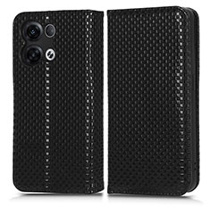 Funda de Cuero Cartera con Soporte Carcasa C03X para Oppo Reno8 Pro 5G Negro