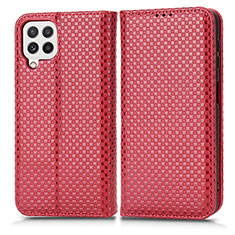 Funda de Cuero Cartera con Soporte Carcasa C03X para Samsung Galaxy F22 4G Rojo