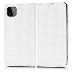 Funda de Cuero Cartera con Soporte Carcasa C03X para Samsung Galaxy F42 5G Blanco