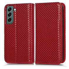 Funda de Cuero Cartera con Soporte Carcasa C03X para Samsung Galaxy S23 5G Rojo