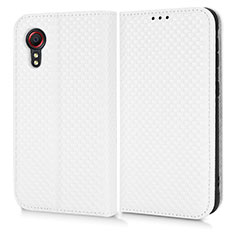 Funda de Cuero Cartera con Soporte Carcasa C03X para Samsung Galaxy XCover 5 SM-G525F Blanco