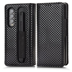 Funda de Cuero Cartera con Soporte Carcasa C03X para Samsung Galaxy Z Fold4 5G Negro