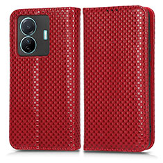 Funda de Cuero Cartera con Soporte Carcasa C03X para Vivo iQOO Z6 Pro 5G Rojo