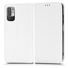 Funda de Cuero Cartera con Soporte Carcasa C03X para Xiaomi POCO M3 Pro 5G Blanco