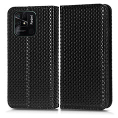 Funda de Cuero Cartera con Soporte Carcasa C03X para Xiaomi Redmi 10C 4G Negro