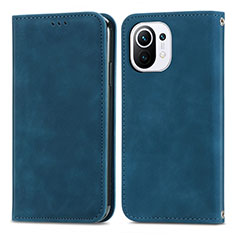 Funda de Cuero Cartera con Soporte Carcasa C05 para Xiaomi Mi 11 5G Azul